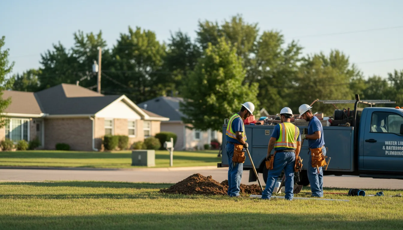 Residential water line and bathroom plumbing service in Essex, IA